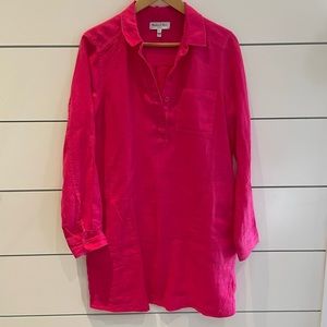 Michael Stars Eleanor loose fitting linen shirt dress size small NEVER worn